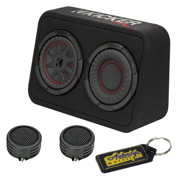 Kicker 6" 300w Slimline Subwoofer &amp; Enclosure &amp; Evo Tweeters &amp; Key Holder