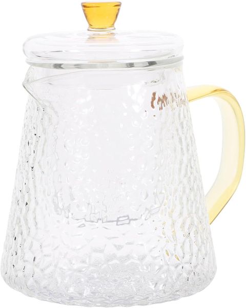 High Borosilicate Glass Teapot Gold Handle Heat Resistant Home