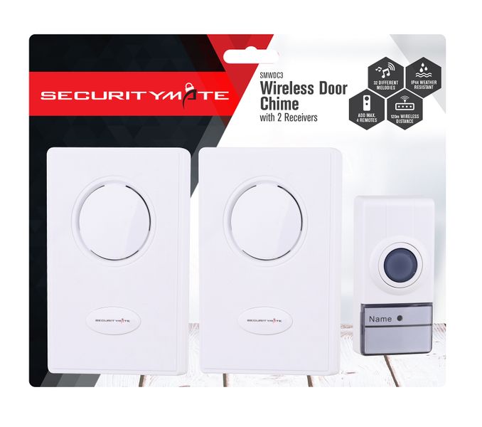 Securitymate Wireless Door Chime 120M With 2 x Receivers