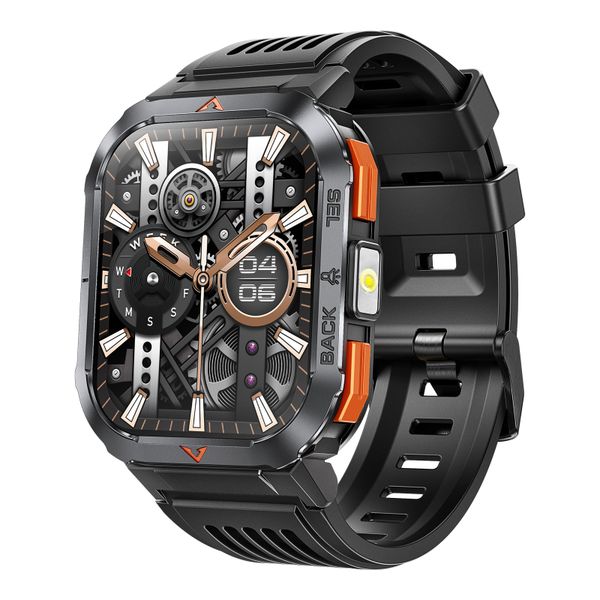 Military Smart Watch for Men with Call LED Flashlight 3ATM Waterproof