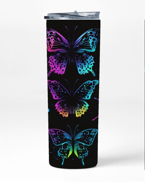 9 Butterflies Different Expression 20 Oz Straight Skinny Tumbler