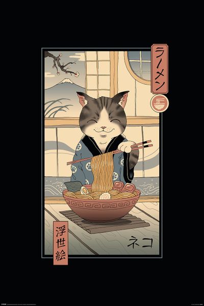 Vincent Trinidad - Neko Ramen Ukiyoe Poster