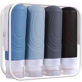 4Pcs Travel Bottles Set Refillable Soft Leak Proof Silicone Containers