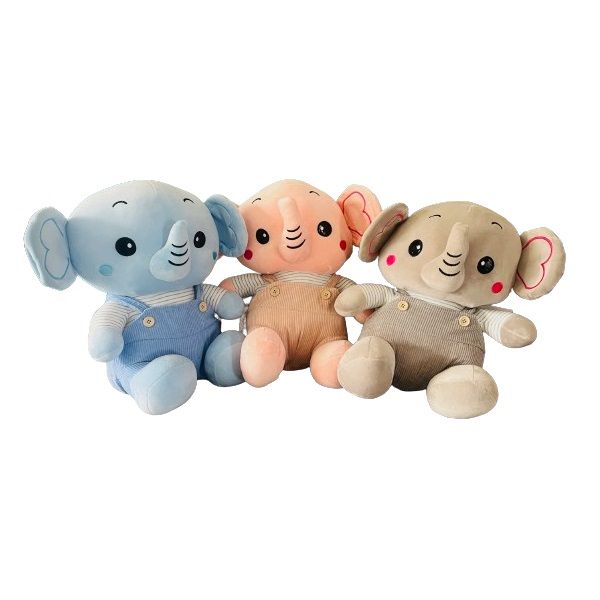 Large Super Soft Plush Elephant Toy - 37cm - Set of 3