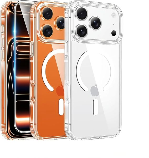 Compatible with iPhone 17 Pro Magsafe Clear Case &amp; Screen Protector
