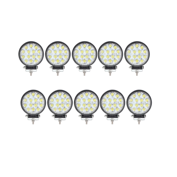 10 Pcs 42W Round LED Work Light For Off-Road ATV UTV 4WD