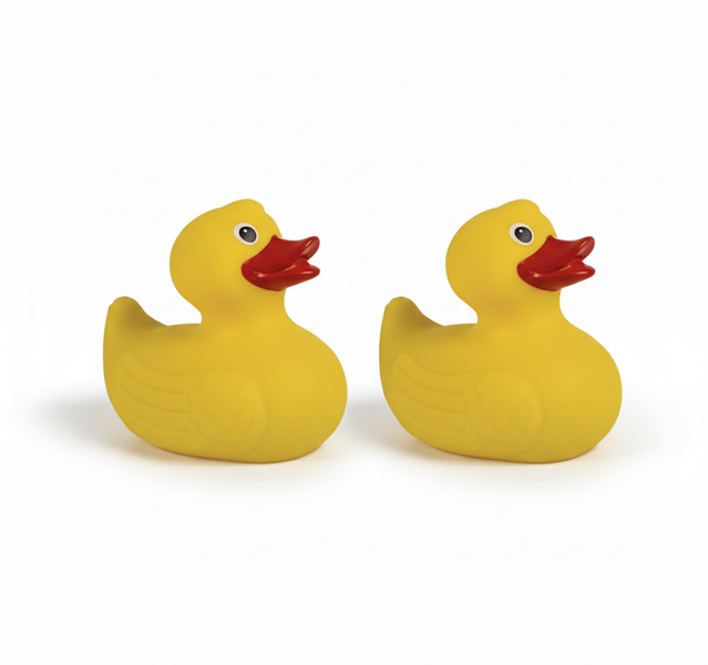 Baby Vinyl Duck Bath Toy - 12.5cm Durable Yellow Duck for - 2 Pack