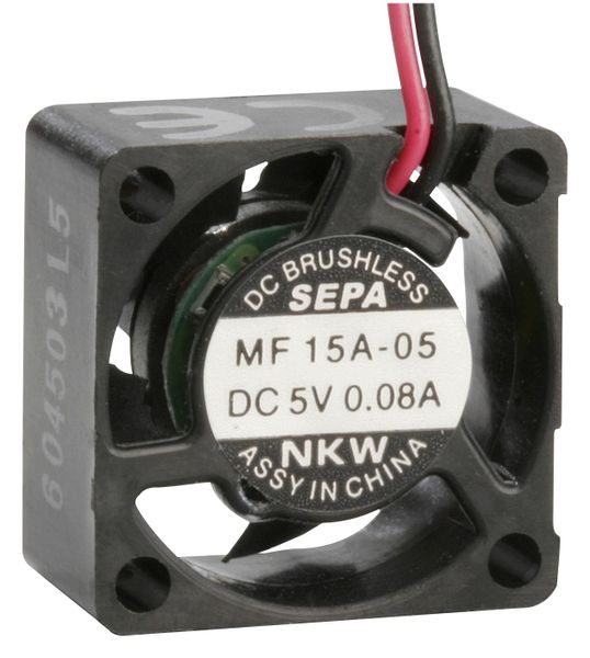 Sepa (MF_15A05) DC Axial Fan, Brushless Motor, Miniature, 5 V, Square