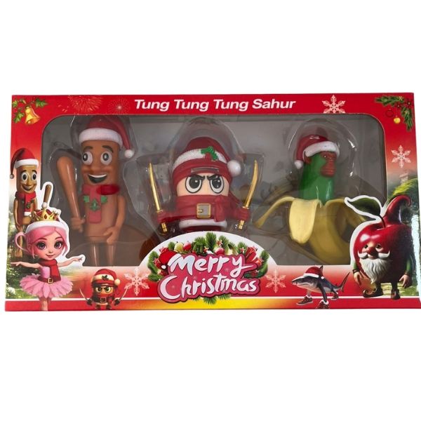 3-Pack Italian Brain Rot Figurines - Christmas Edition