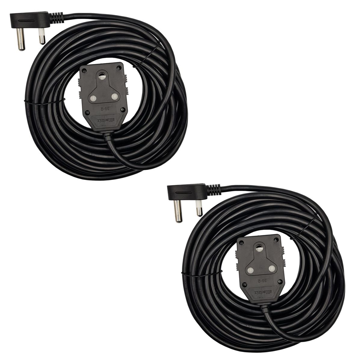 2 PACK: 10m Black Heavy Duty 16A Extension Electrical Lead / Cable ...