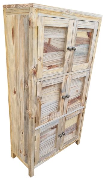 Ansia2 Rustic Cupboard with 6 Doors and 3 Shelves