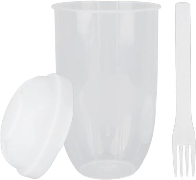 Transparent Meal Shaker Cup -Salad Bowl - Salad Lunch Box with Fork