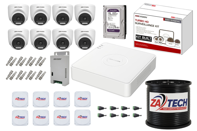 Hikvision 8CH Dome Full CCTV Kit with 1TB HDD , Zatech junction box &amp; Roll