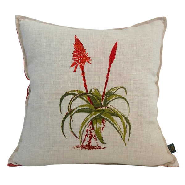 Aloe Flower Scatter Cushion Pillow Cover - Rust