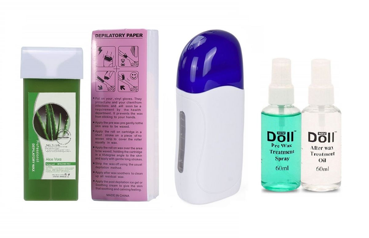 iMbali Depilatory Roller, Paper, Warmer & Spray Full Waxing Kit Shop