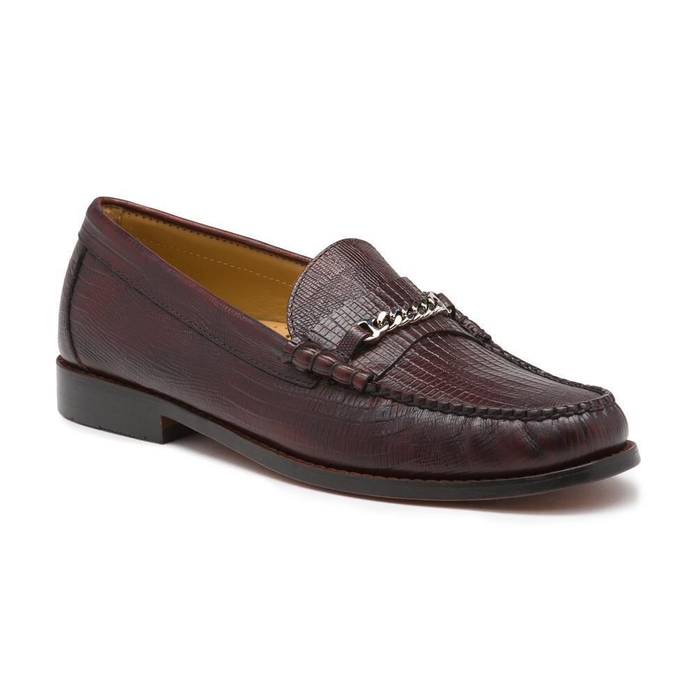G.H Bass and Co Lincoln Lizard Chocolate - Men's Slip Ons | Shop Today ...