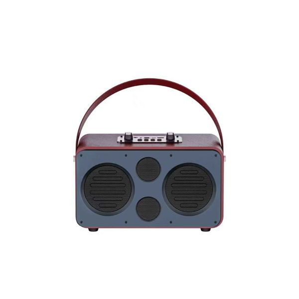 Omega Multimedia Speaker &amp; FM Radio in Maroon- All-in-One Audio Powerhouse