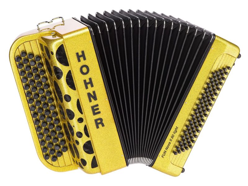 HOHNER Fun Nova II 80 light, gold glitter, C-stepped Accordion