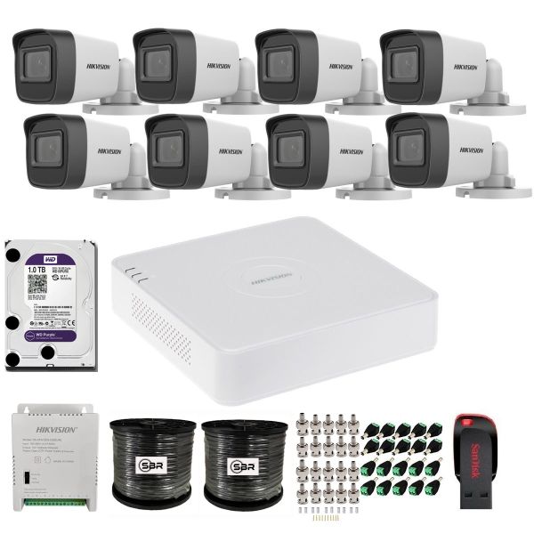 Hikvision 8 Channel 1080P 2MP Complete Kit - New Model