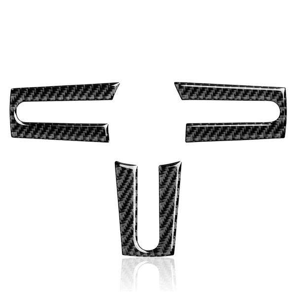 Carbon Fiber Car Steering Wheel Cover Sticker Trim for 2005-2009 Interior