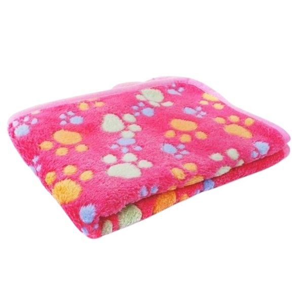Dog or Cat Blanket - Pink Paws Print - Size Small