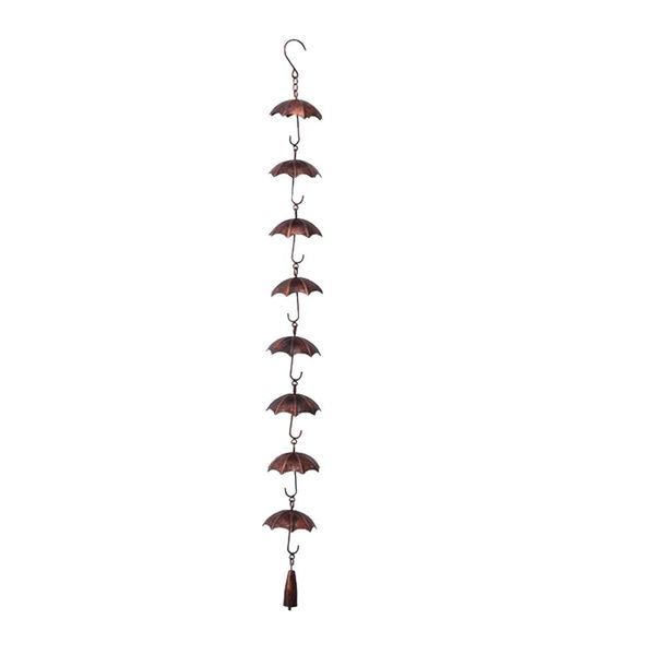 Decor Metal Umbrella-Shaped With Bell Rain Wind Chime 100cm