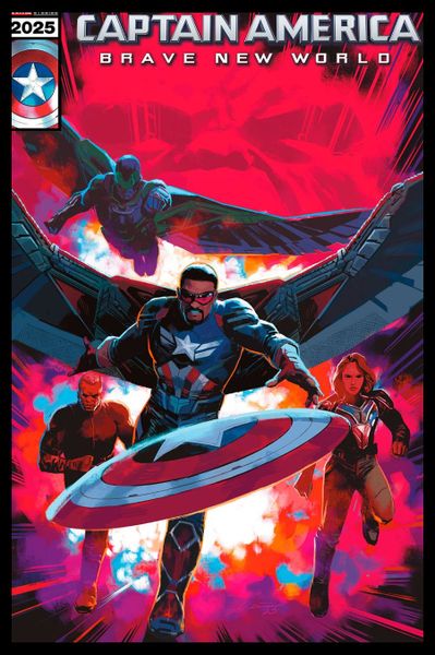 Captain America Brave New World - Comic Poster with Black Frame