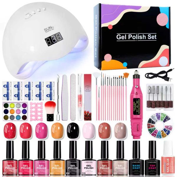 Complete All-in-One Gel Nail Art Kit with UV Lamp
