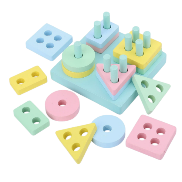 Montessori Wooden Shape Sorter - Early Learning Educational Toy for Kids