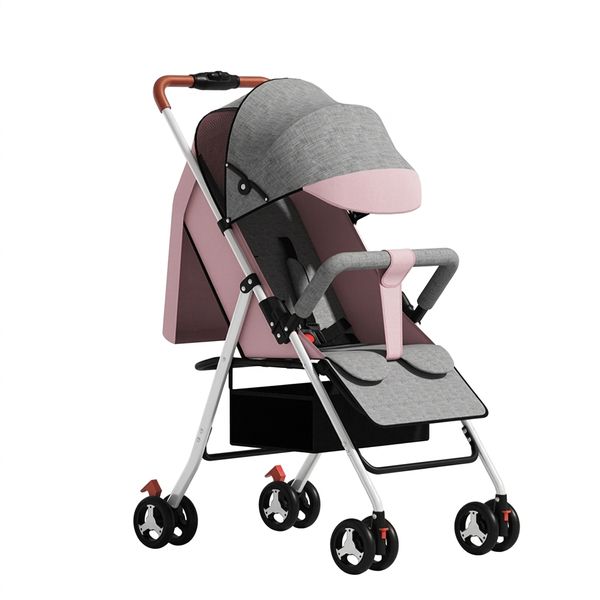 Lightweight Foldable Baby Stroller with Canopy &amp; Storage Basket