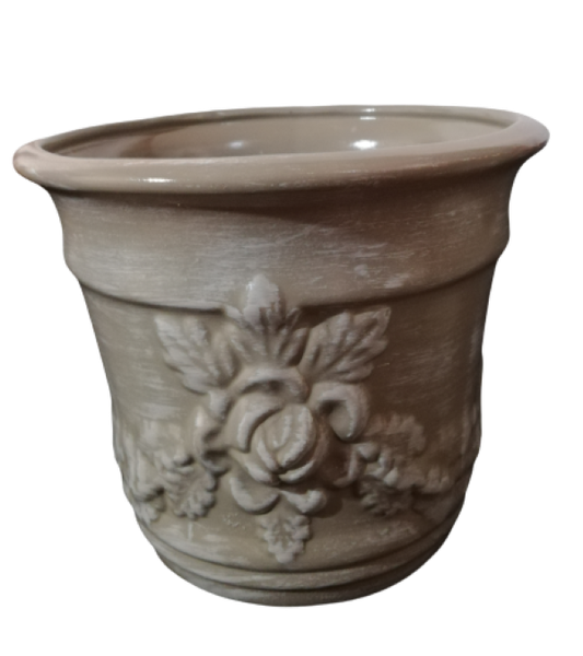 Vase Rose Planter Stone Cement (17x20cm)