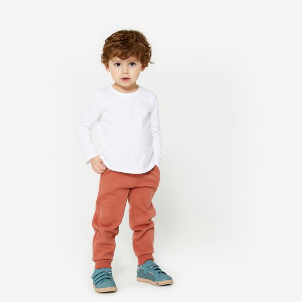 Domyos Kids Basic Cotton Long-Sleeved T-Shirt - White