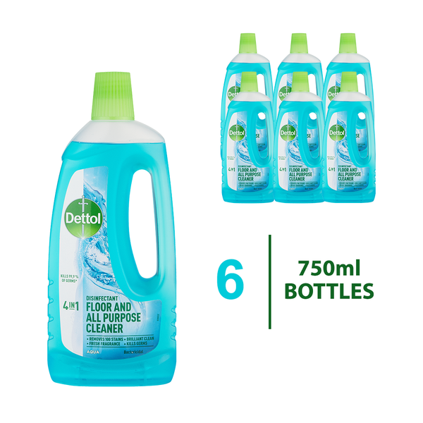 Dettol 6 x 750ml, All Purpose Cleaner, Disinfectant, Aqua