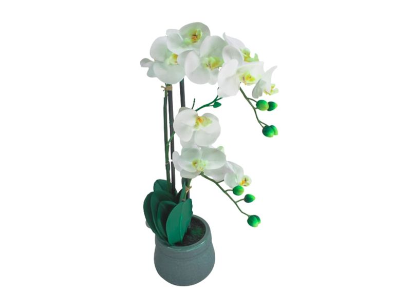 TD - White Orchid Artificial Pot Plant - 55cm