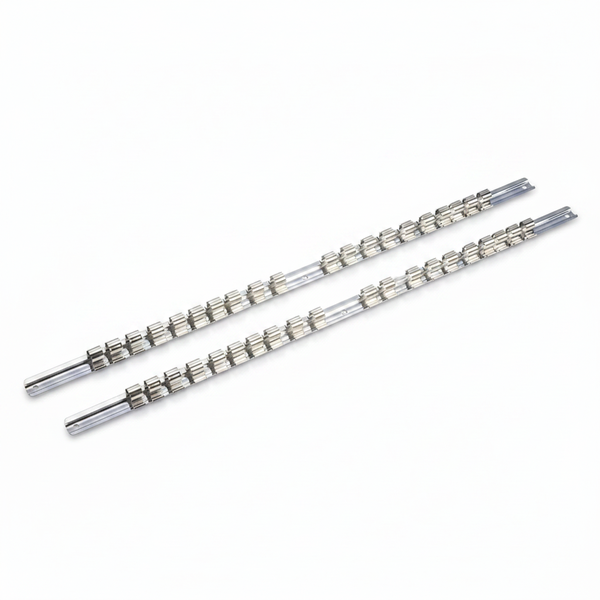 Force 20 Piece 3/8 Inch Drive Socket Rail, 560mm Tool Organizer - 2 Pack