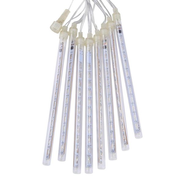 8-Bar 20 cm Meteor Shower LED Light Strips - 11 LEDs Each, White Light