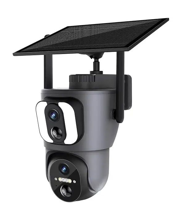 2 Way Audio Dual Lens Solar Powered Camera With Full Colour Night ...