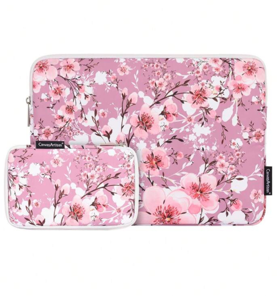 Canvas Artisan Pink Laptop Sleeve For 13 (33cm) &amp; 14(35cm) Inch Laptop
