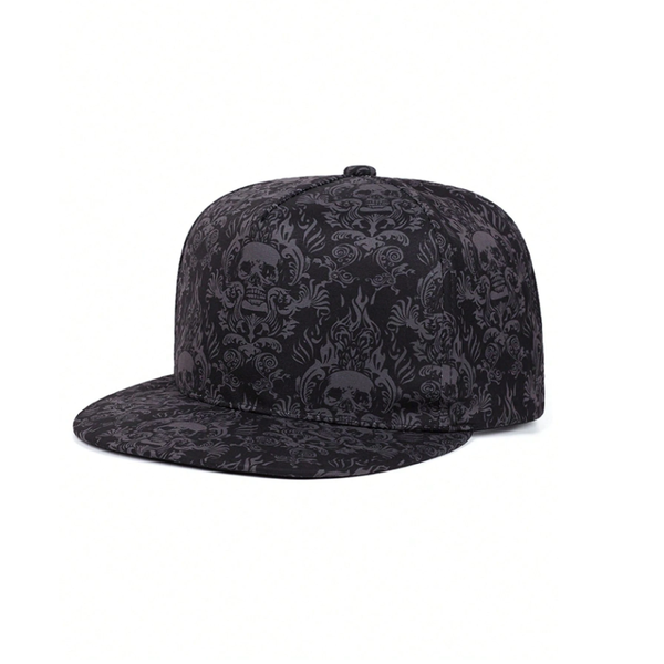 UGABUGA Skull Pattern Printed Snapback Cap