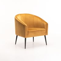 Mustard Velvet Chair - Black Leg