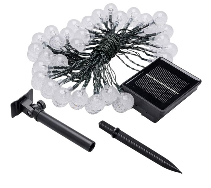 100 Piece - Crystal Design Solar-Powered LED Lights - White Light