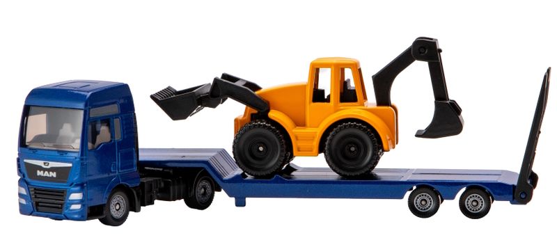Siku 1/87 MAN Truck &amp; Trailer with Backhoe Loader (17cm Long)