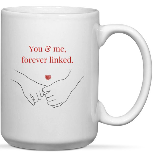 You &amp; Me Forever Linked Birthday Anniversary Valentine Christmas Gift Mug