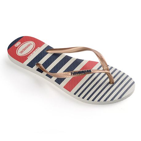 White and hot sale gold havaianas