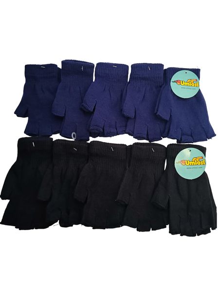 Fingerless gloves Set of 10 Navy &amp; Blue - Umlozi