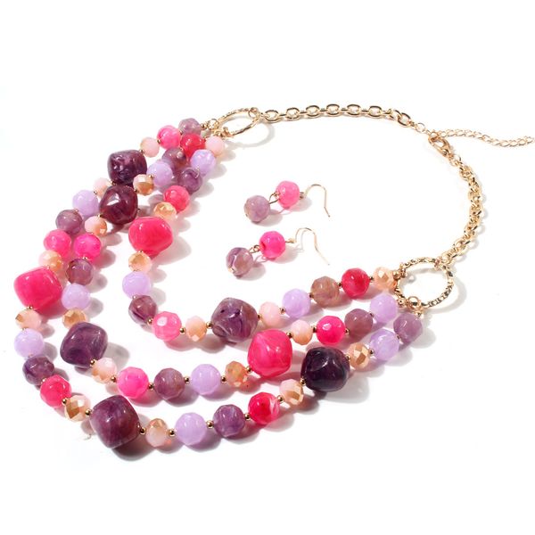 Vintage Multi-layer Crystal Necklace Earring set