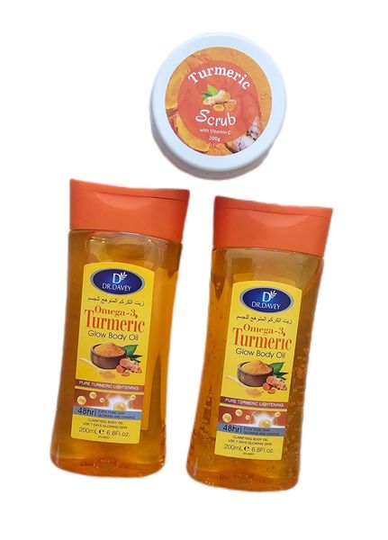 Dr Davey Turmeric Glow Body Oil and Body Scrub