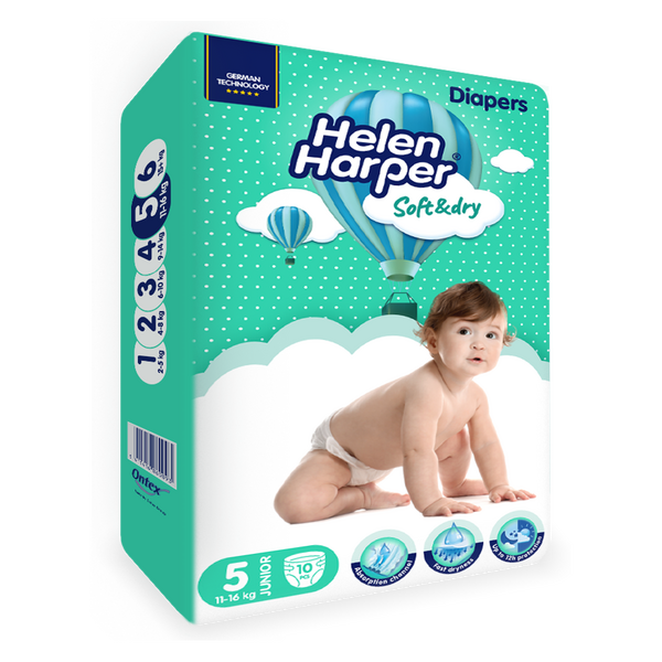 Helen Harper Soft and Dry Baby Nappies Junior 11-16kg With 39 Pieces