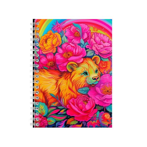 Hamster Pink Peonies Yellow Neon Notebook Gift Idea A4 Notepad Pad 73