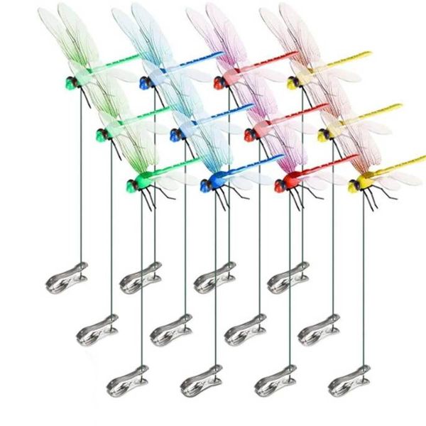 12 Pack Dragonfly Hat Clip - Bug Repellent, Garden Decor